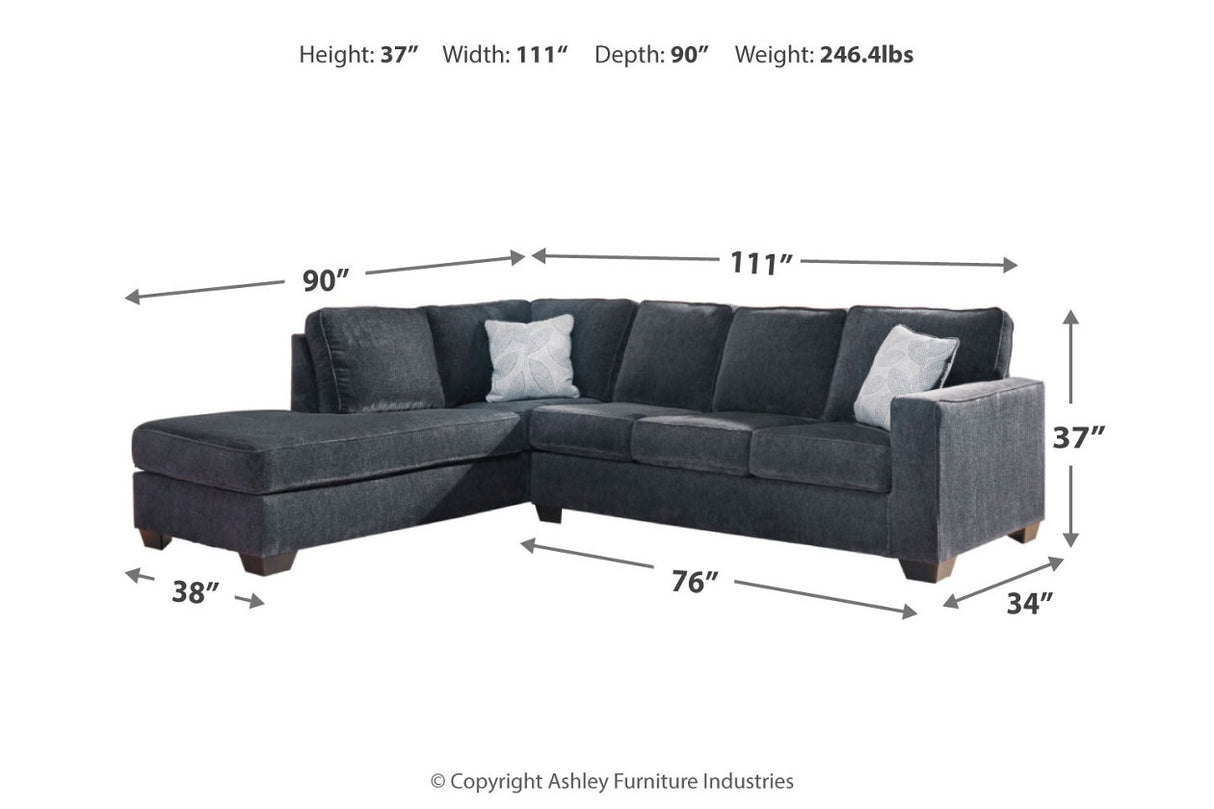 Altari Slate 2-Piece Sectional and Ottoman from Ashley - Luna Furniture