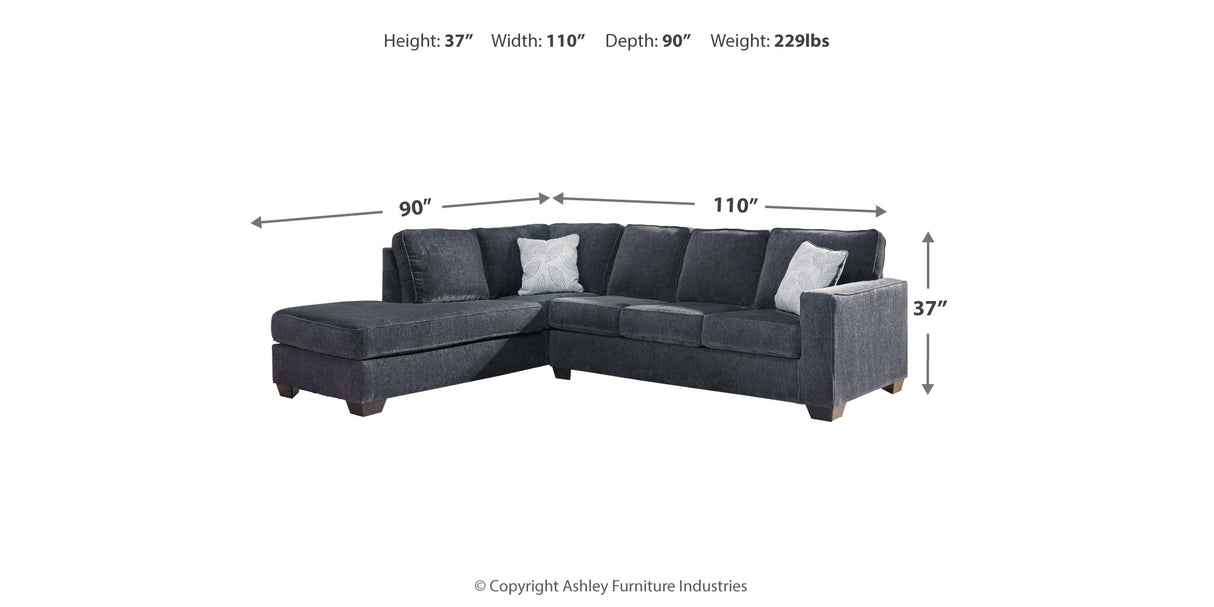 Altari Slate 2-Piece Sectional with Chaise and Ottoman from Ashley Furniture - Luna Furniture