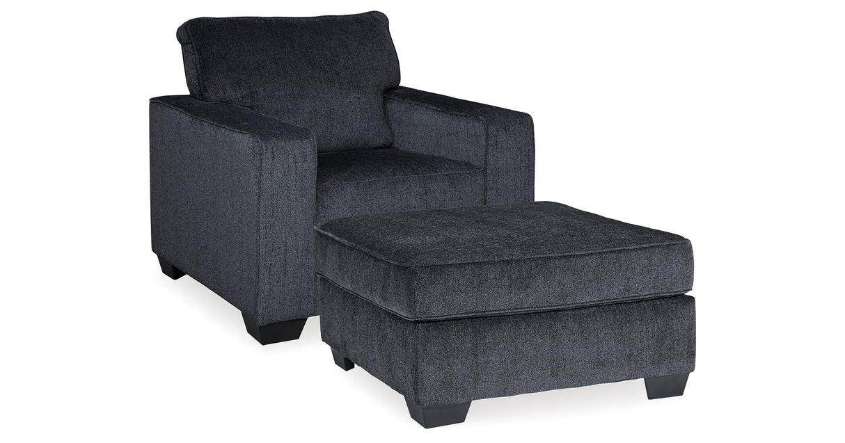 Altari Slate Chair and Ottoman from Ashley Furniture - Luna Furniture