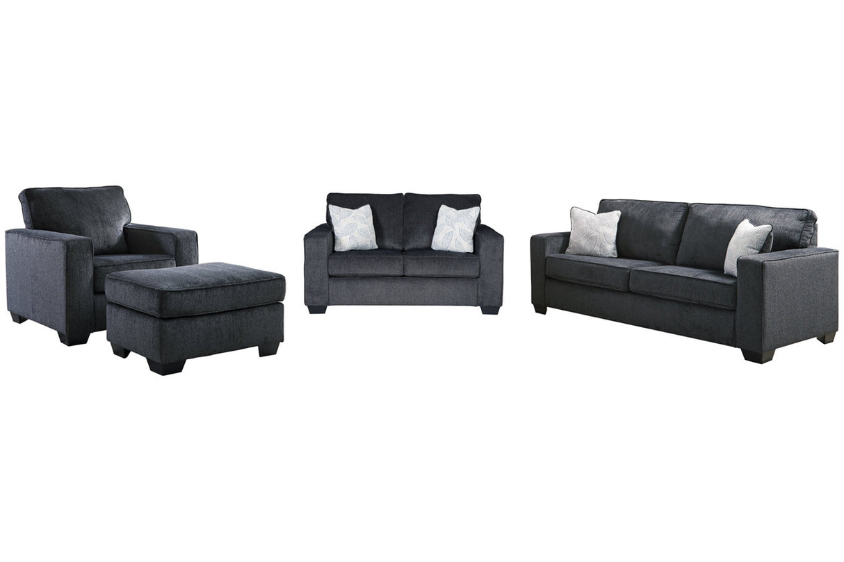 Altari Slate Sofa, Loveseat, Chair and Ottoman from Ashley - Luna Furniture