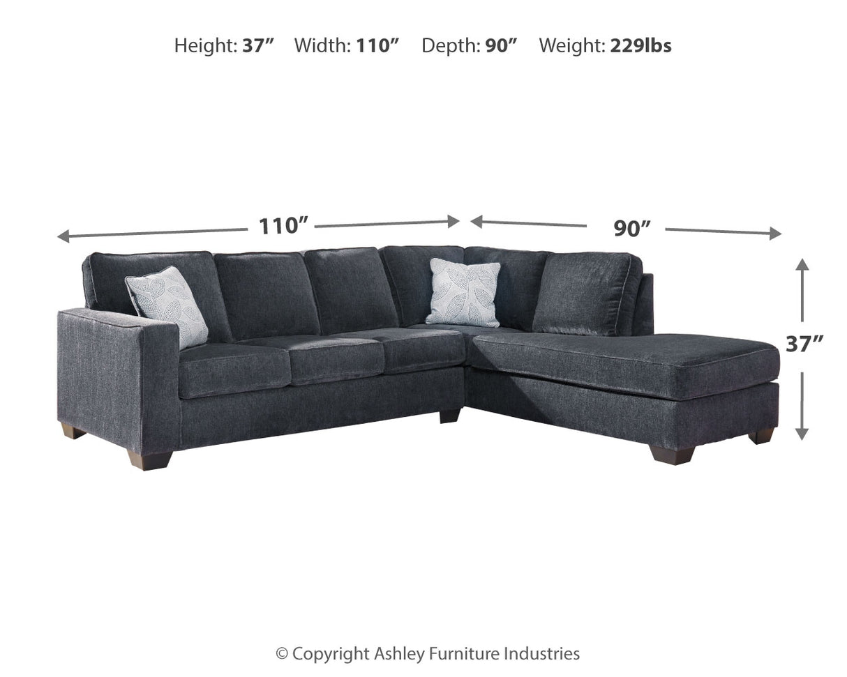 Altari Slate 2-Piece Sectional and Ottoman from Ashley - Luna Furniture