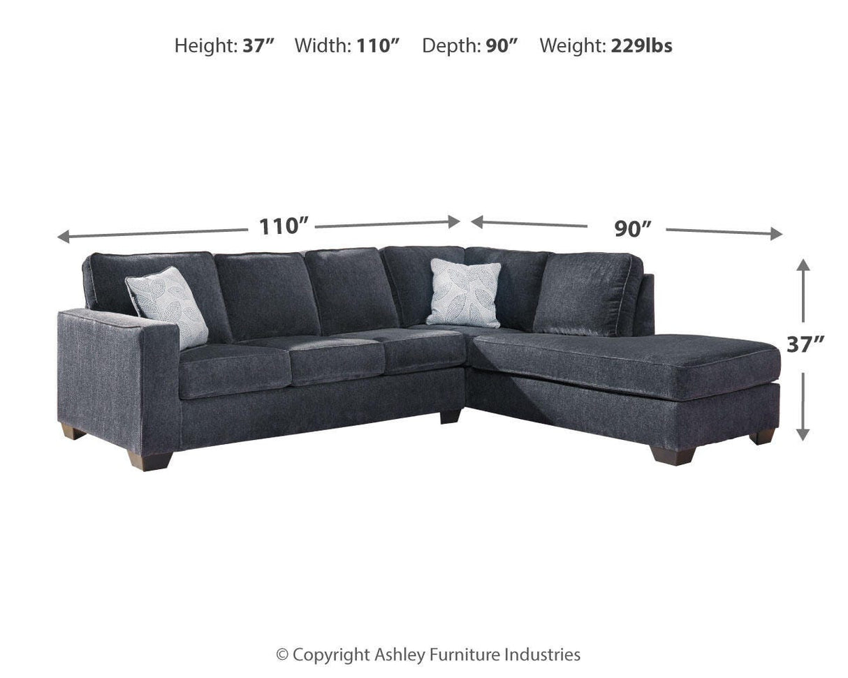 Altari Slate 2-Piece Sectional and Ottoman from Ashley Furniture - Luna Furniture