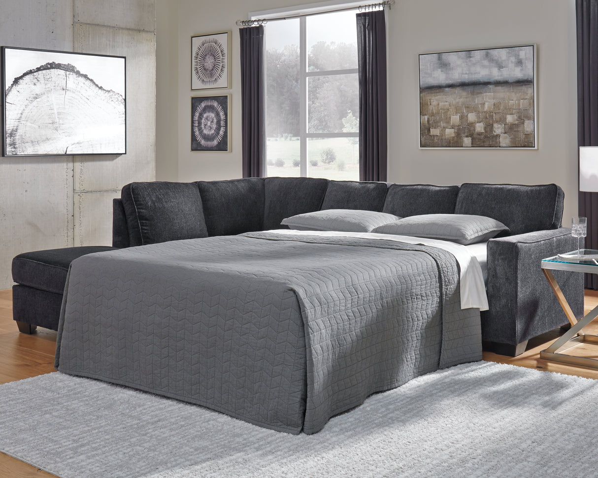 Altari Slate 2-Piece LAF Chaise Sleeper Sectional from Ashley Furniture - Luna Furniture