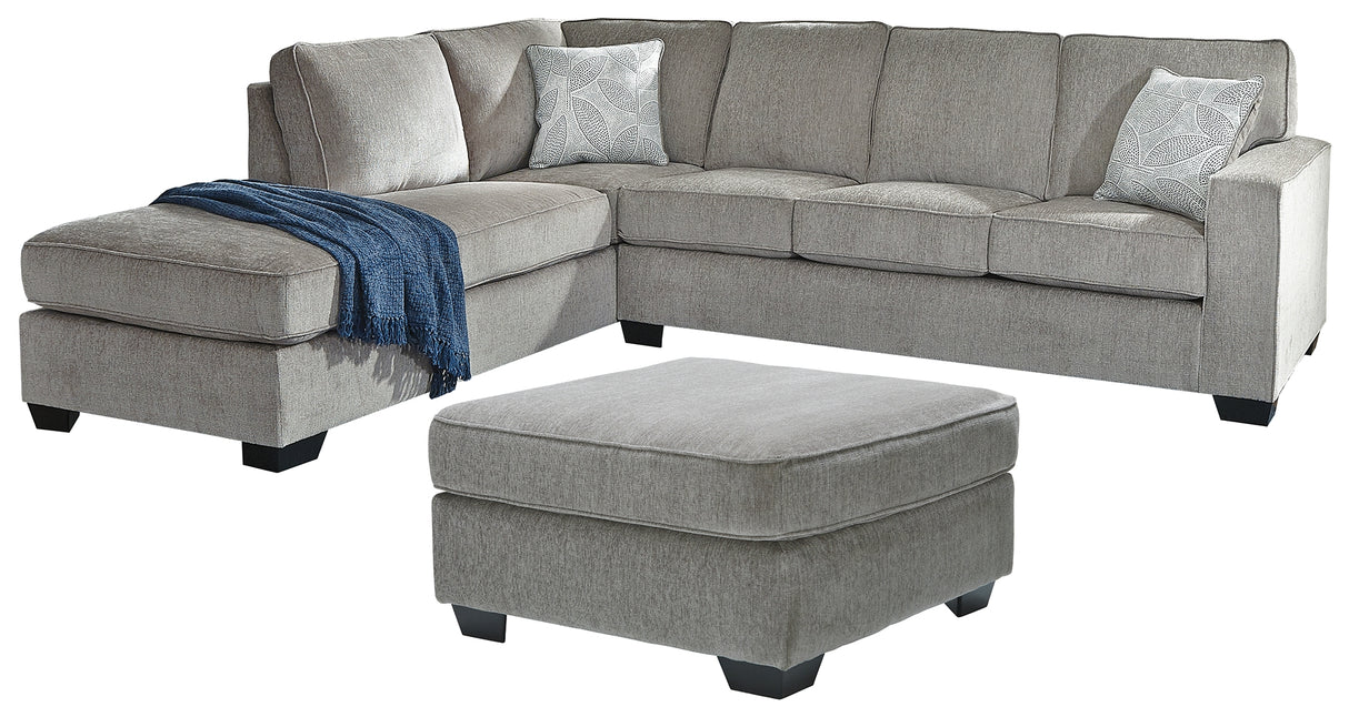 Altari 2-Piece Sectional with Ottoman in Alloy from Ashley Furniture - Luna Furniture