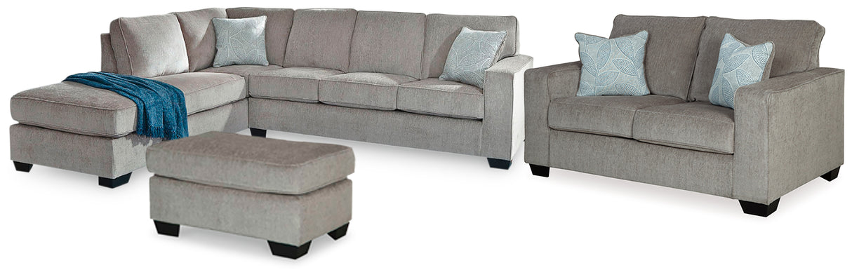 Altari Alloy 2-Piece Sectional with Chaise, Loveseat and Ottoman from Ashley - Luna Furniture