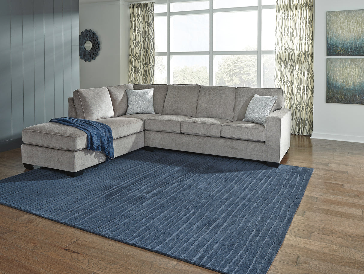 Altari 2-Piece Sectional with Ottoman in Alloy from Ashley Furniture - Luna Furniture