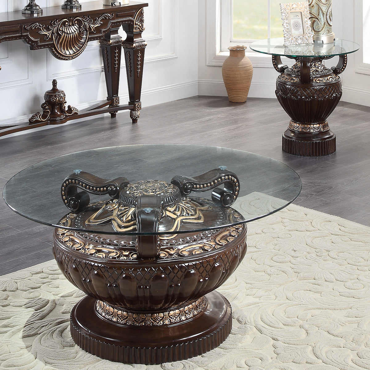 HD-8908C Cherry 3-Piece Coffee Table Set from Homey Design - Luna Furniture