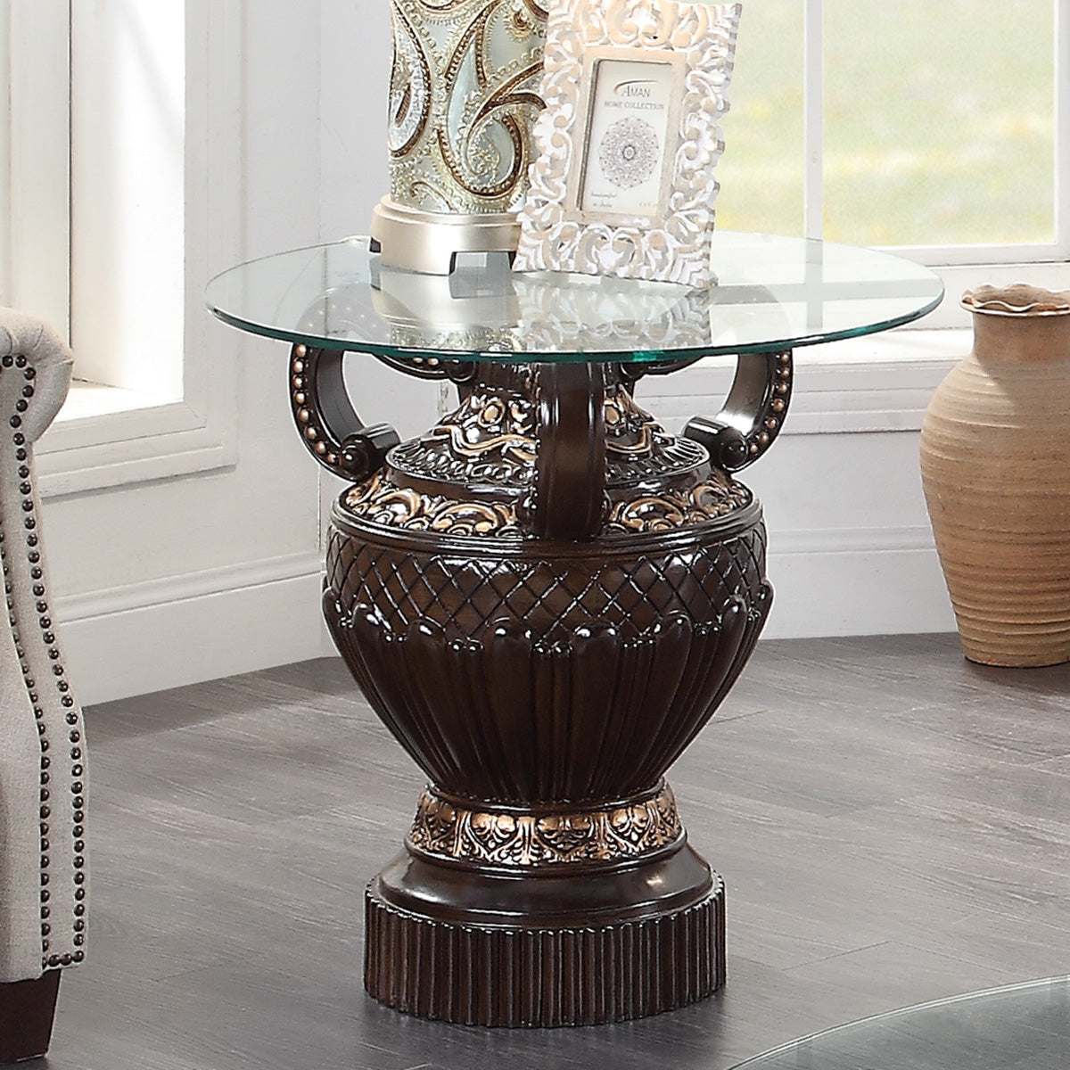 HD-8908C Cherry End Table from Homey Design - Luna Furniture