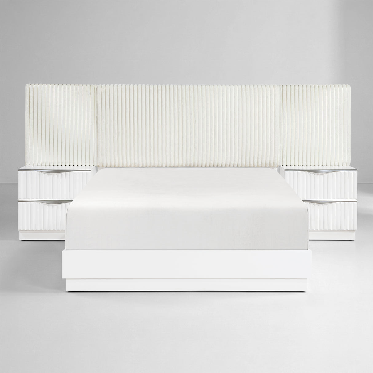 Linea Pearl White 5pc Set Eastern King Wall Bed (EK+2NS+2NS-P) from Homelegance - Luna Furniture