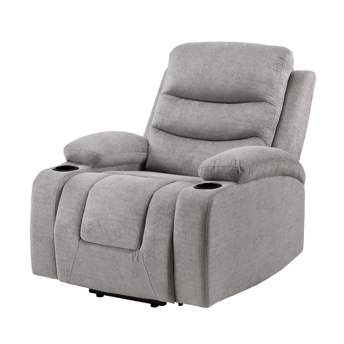 Sereno Gray Power Lift Chair with Massage, Heat, Charging Ports and Cup-holders