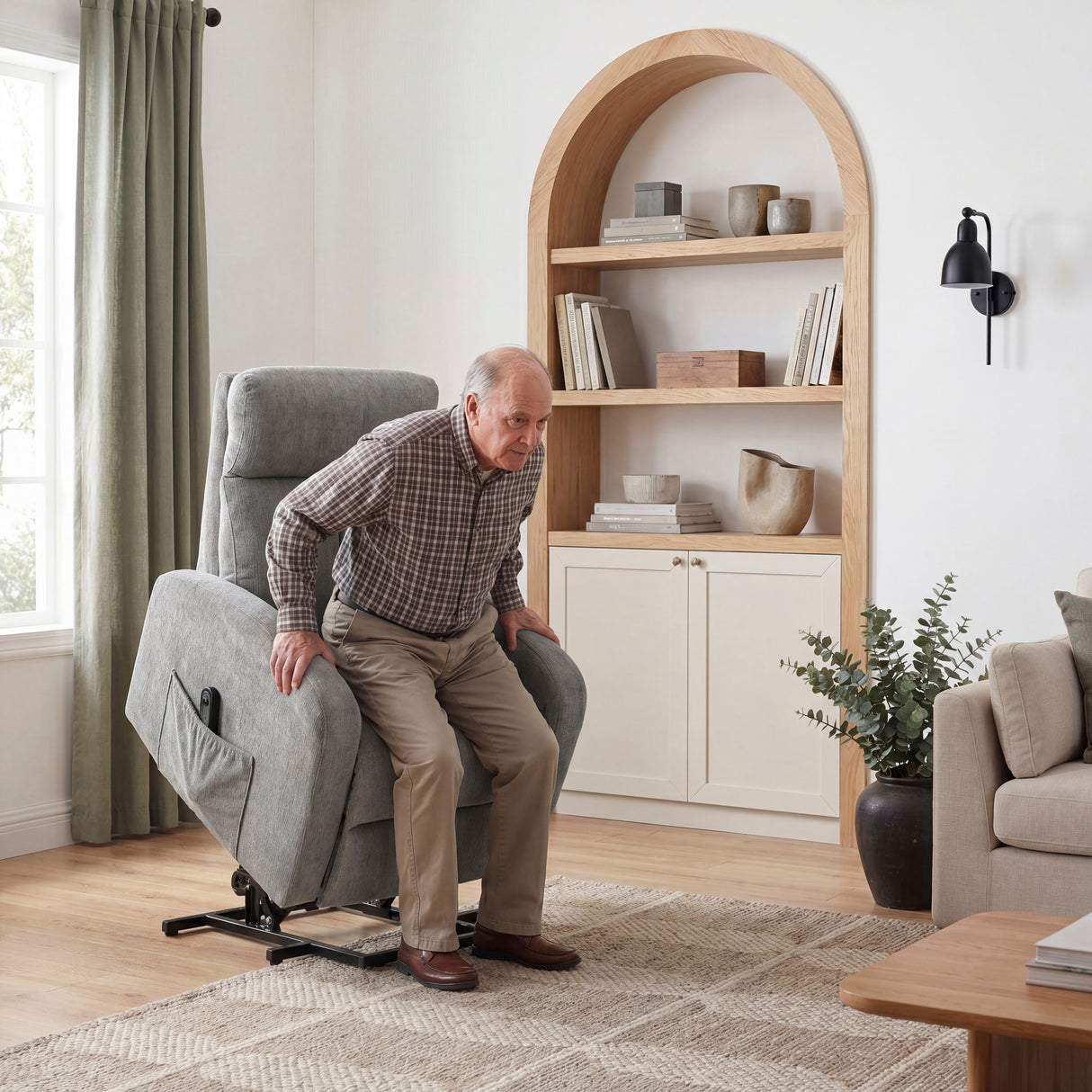 9004GRY-1LT Power Lift Chair from Homelegance - Luna Furniture
