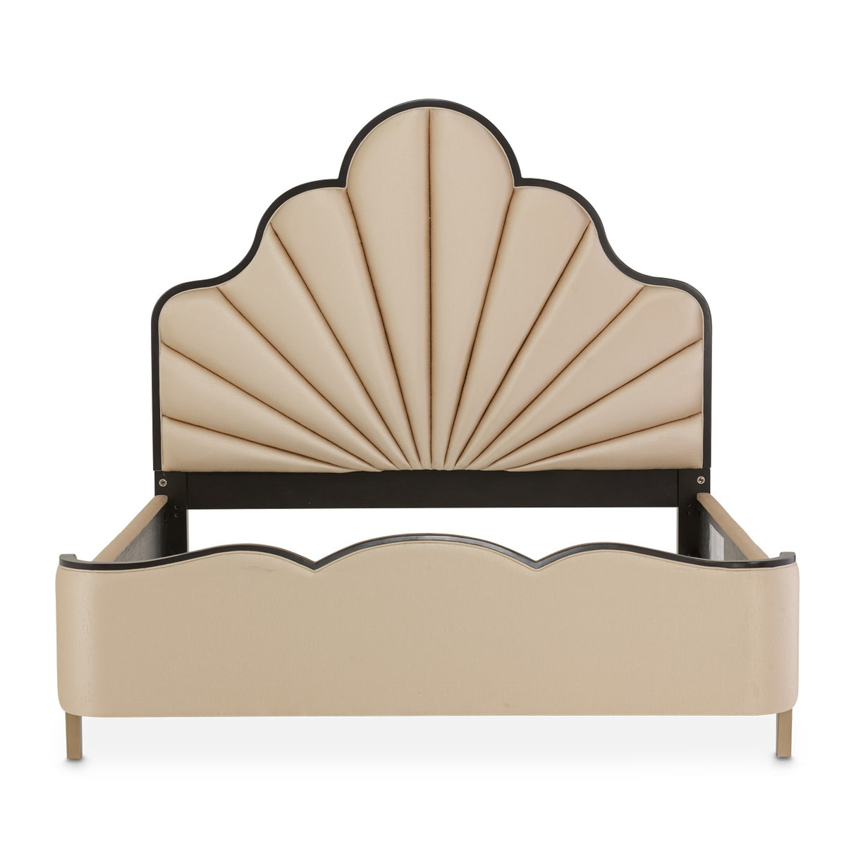 Malibu Crest Crotch Mahogany Dark Espresso Eastern King Scalloped Panel Bed from Michael Amini - Luna Furniture