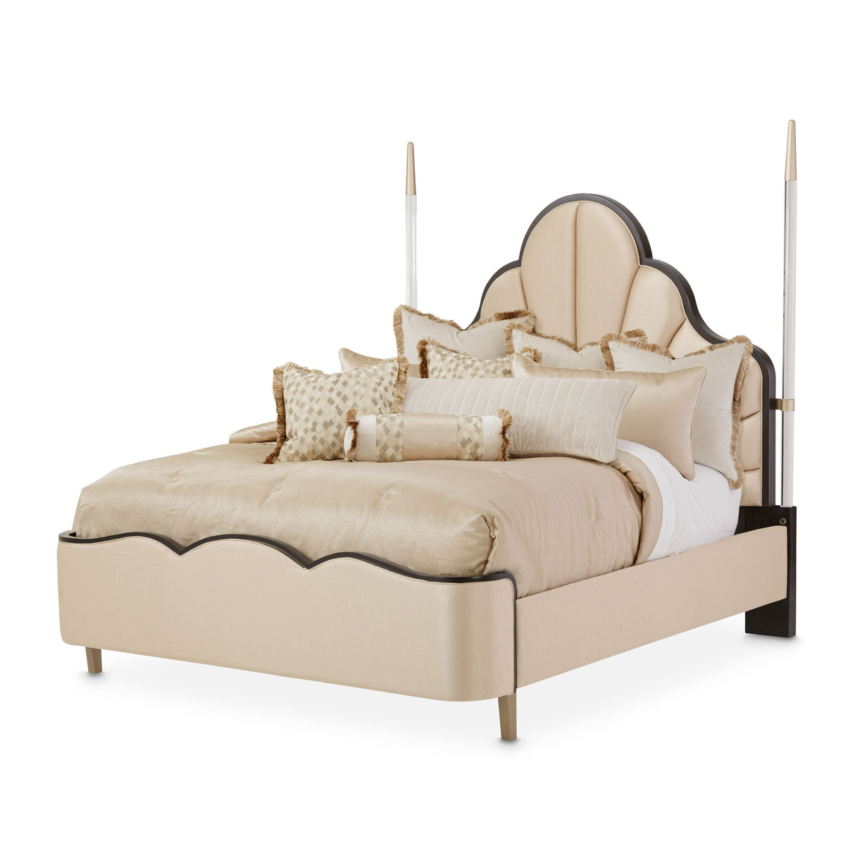 Malibu Crest Crotch Mahogany Dark Espresso Eastern King Poster Bed from Michael Amini - Luna Furniture