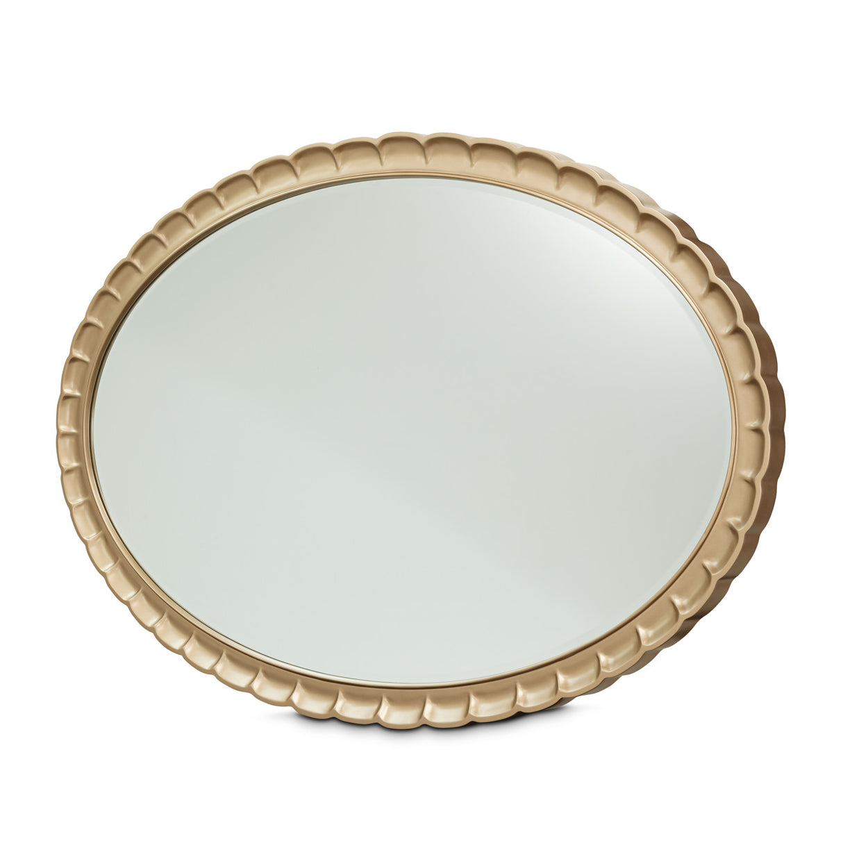 Malibu Crest Crotch Mahogany Burnished Gold Oval Wall Mirror from Michael Amini - Luna Furniture