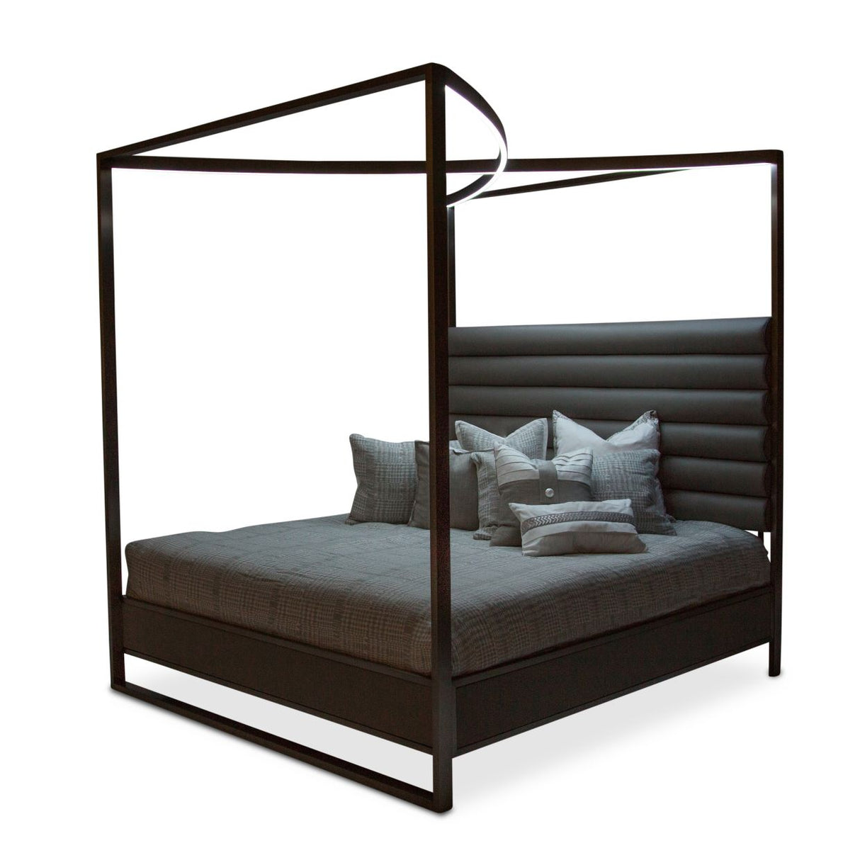Metro Lights Midnight Queen Canopy Bed from Michael Amini - Luna Furniture