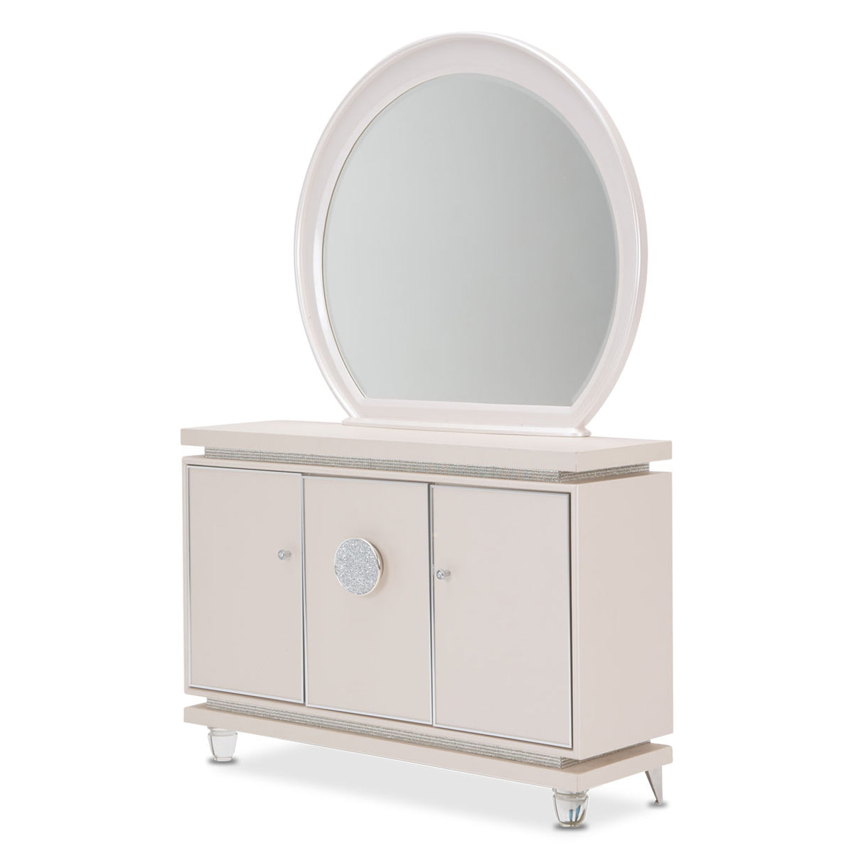 Glimmering Heights Ivory Sideboard With Mirror from Michael Amini - Luna Furniture
