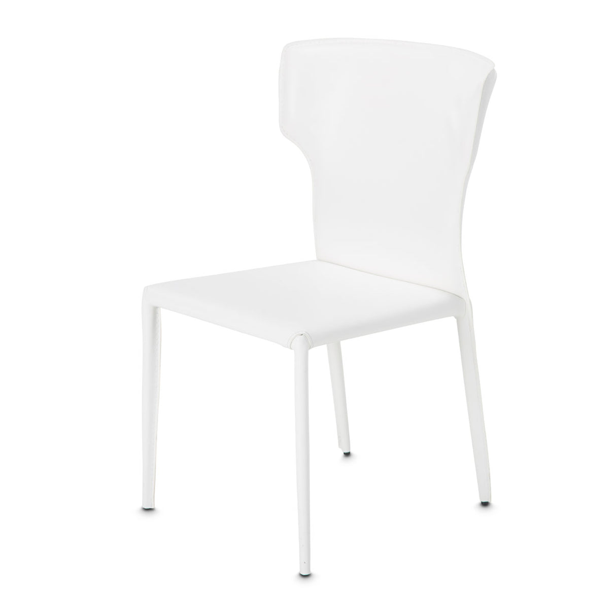 Halo Glossy White Side Chair Assembled from Michael Amini - Luna Furniture