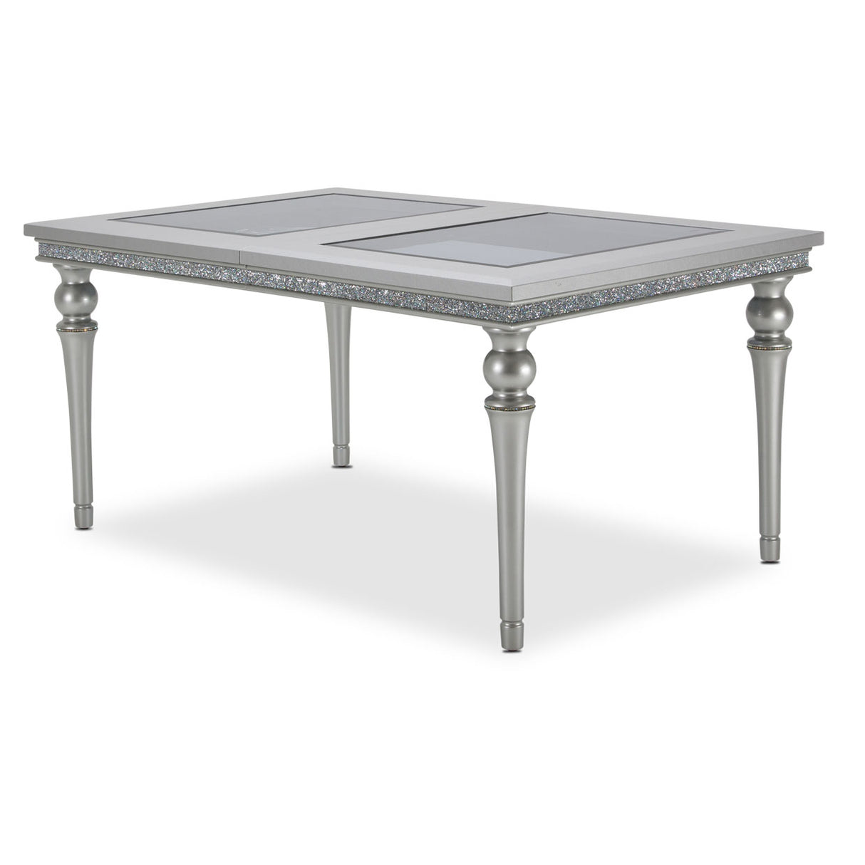 Melrose Plaza Dove Upholstered Dining Table from Michael Amini - Luna Furniture