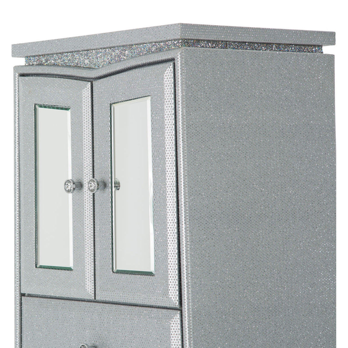 Melrose Plaza Dove Upholstered Swivel Chest from Michael Amini - Luna Furniture