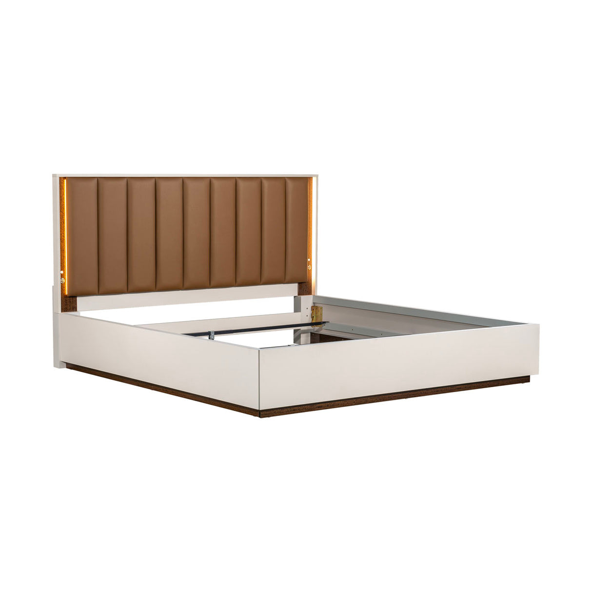 Pavira Walnut Queen Bed with Led Lights