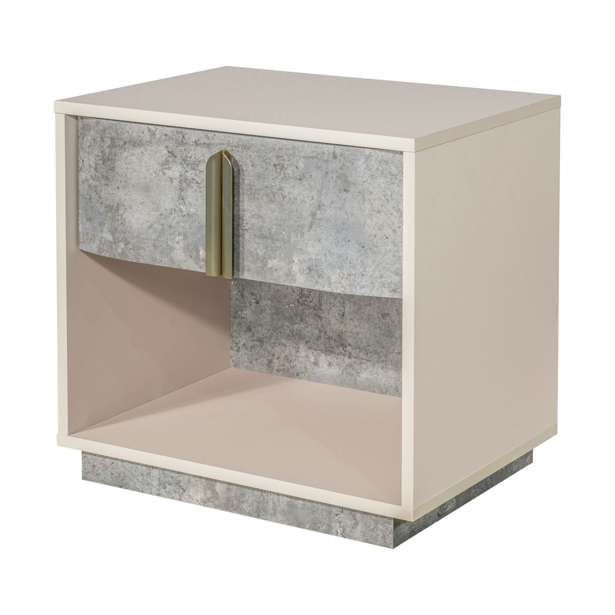 Pavira Stone 1-drawer Nightstand With Led Lights from Michael Amini - Luna Furniture