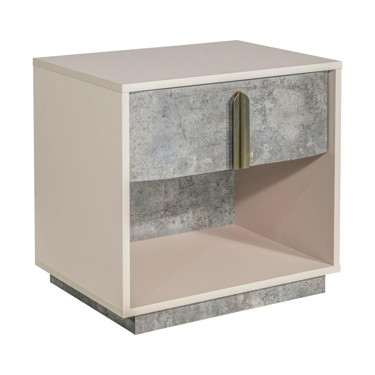 Pavira Stone 1-drawer Nightstand With Led Lights from Michael Amini - Luna Furniture