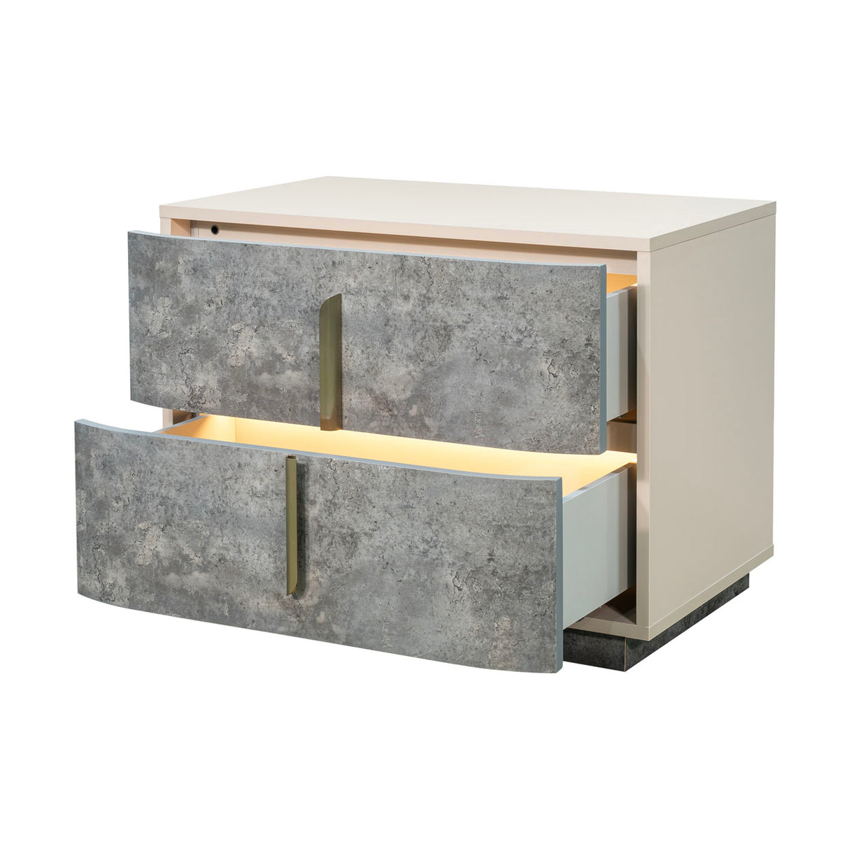 Pavira Stone 2-drawer Nightstand from Michael Amini - Luna Furniture