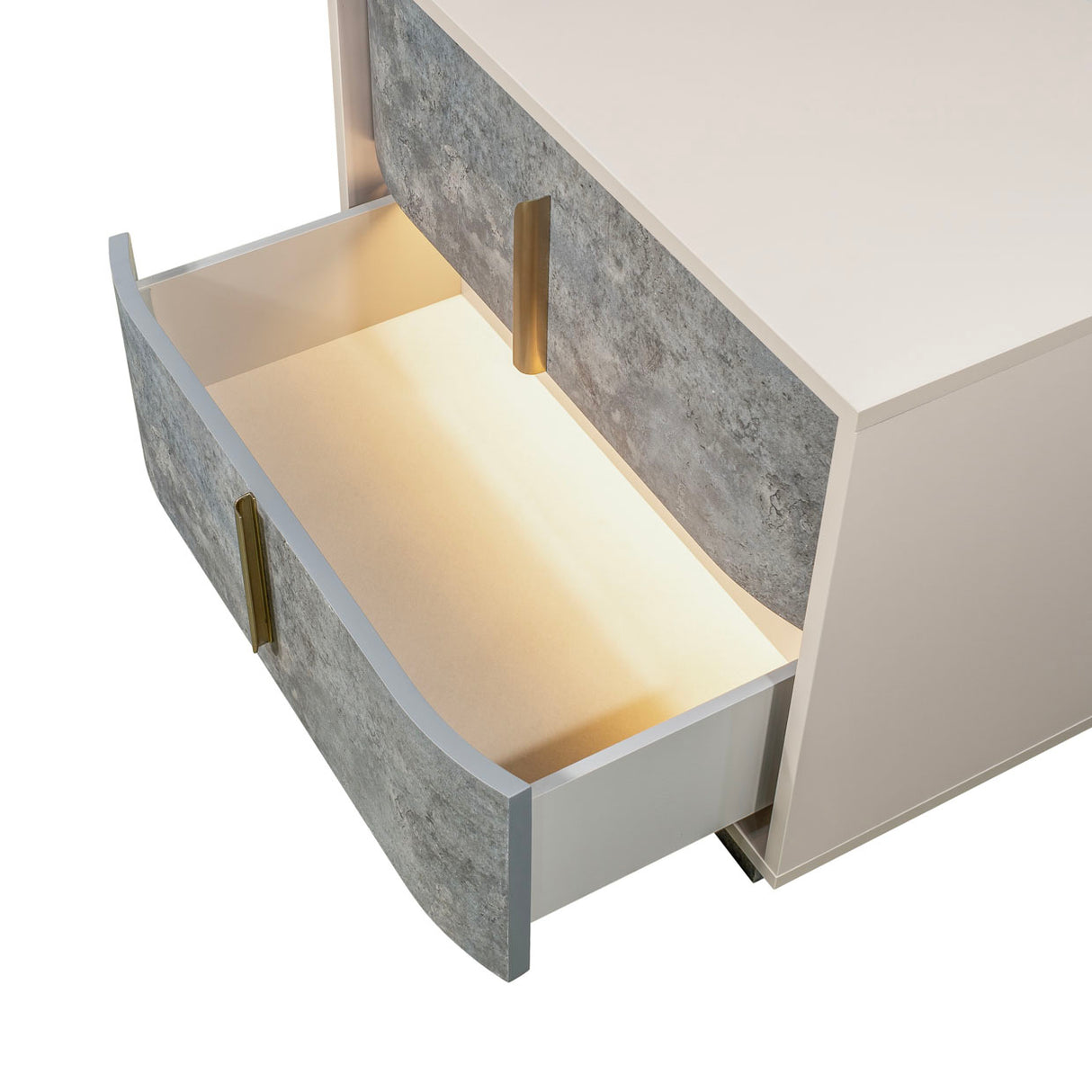 Pavira Stone 2-drawer Nightstand from Michael Amini - Luna Furniture