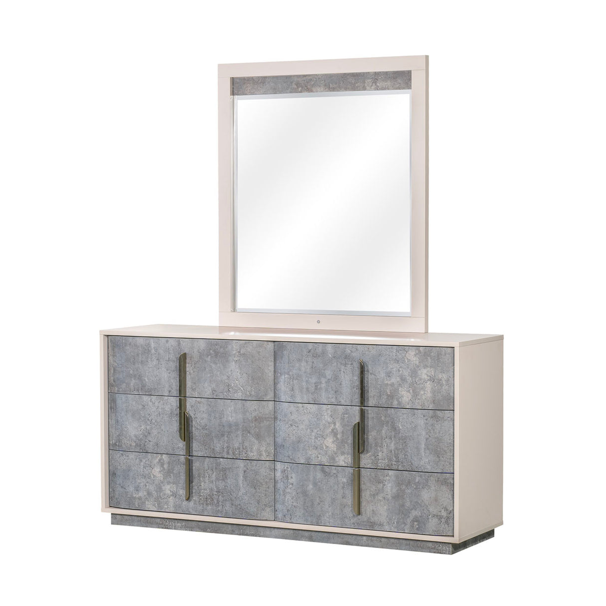 Pavira Stone Dresser With Mirror from Michael Amini - Luna Furniture