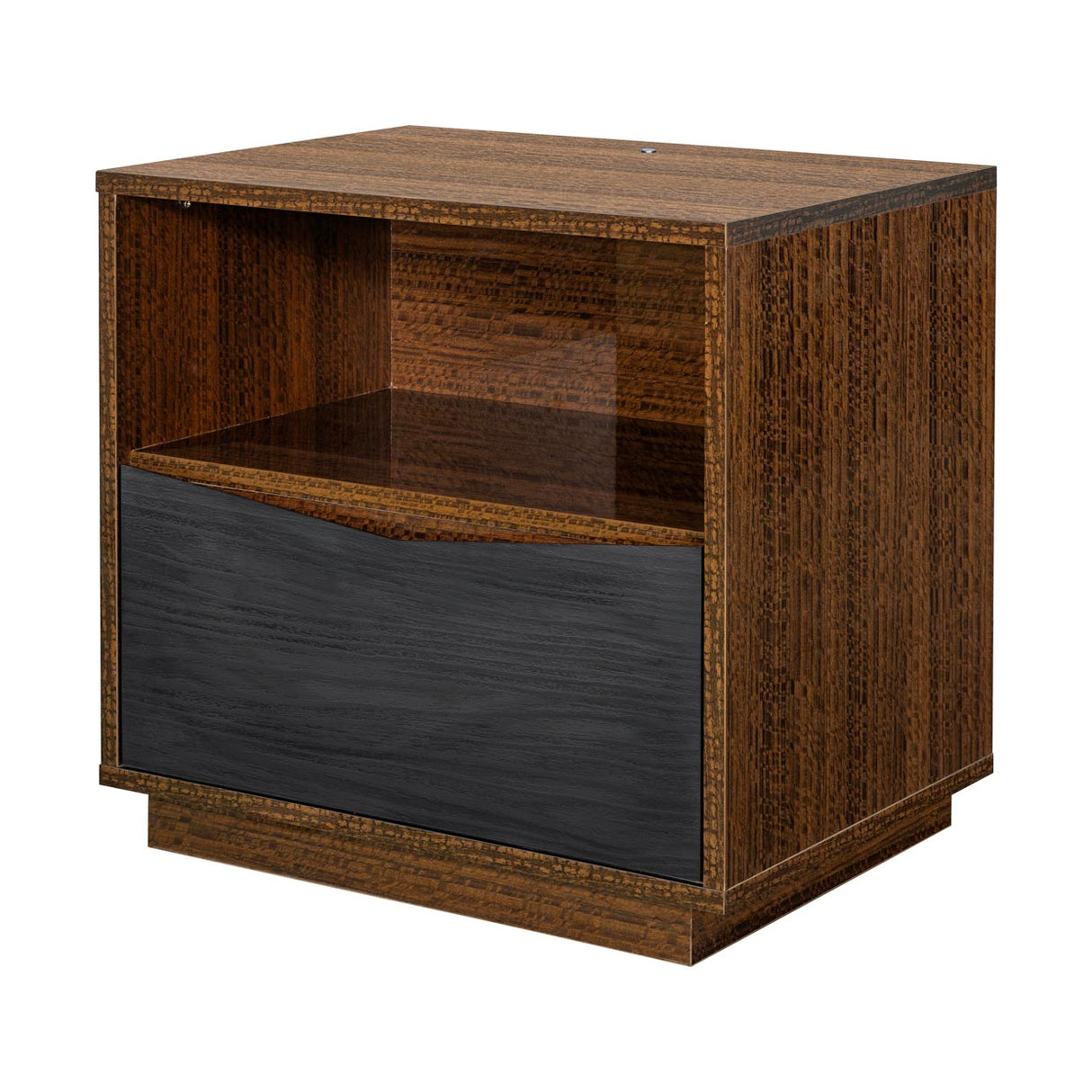 Kayner Charcoal 1-drawer Nightstand from Michael Amini - Luna Furniture