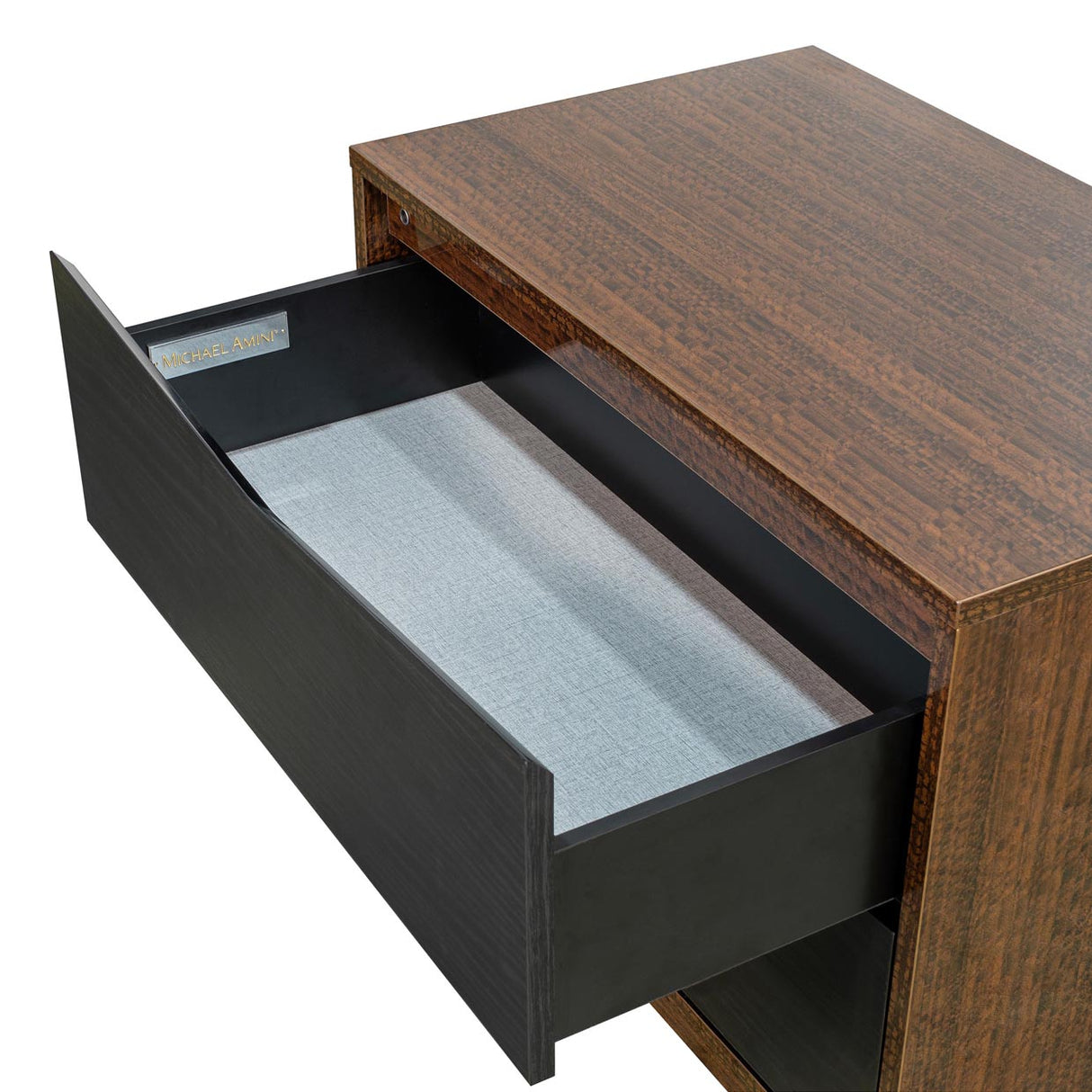 Kayner Charcoal 2-drawer Nightstand from Michael Amini - Luna Furniture