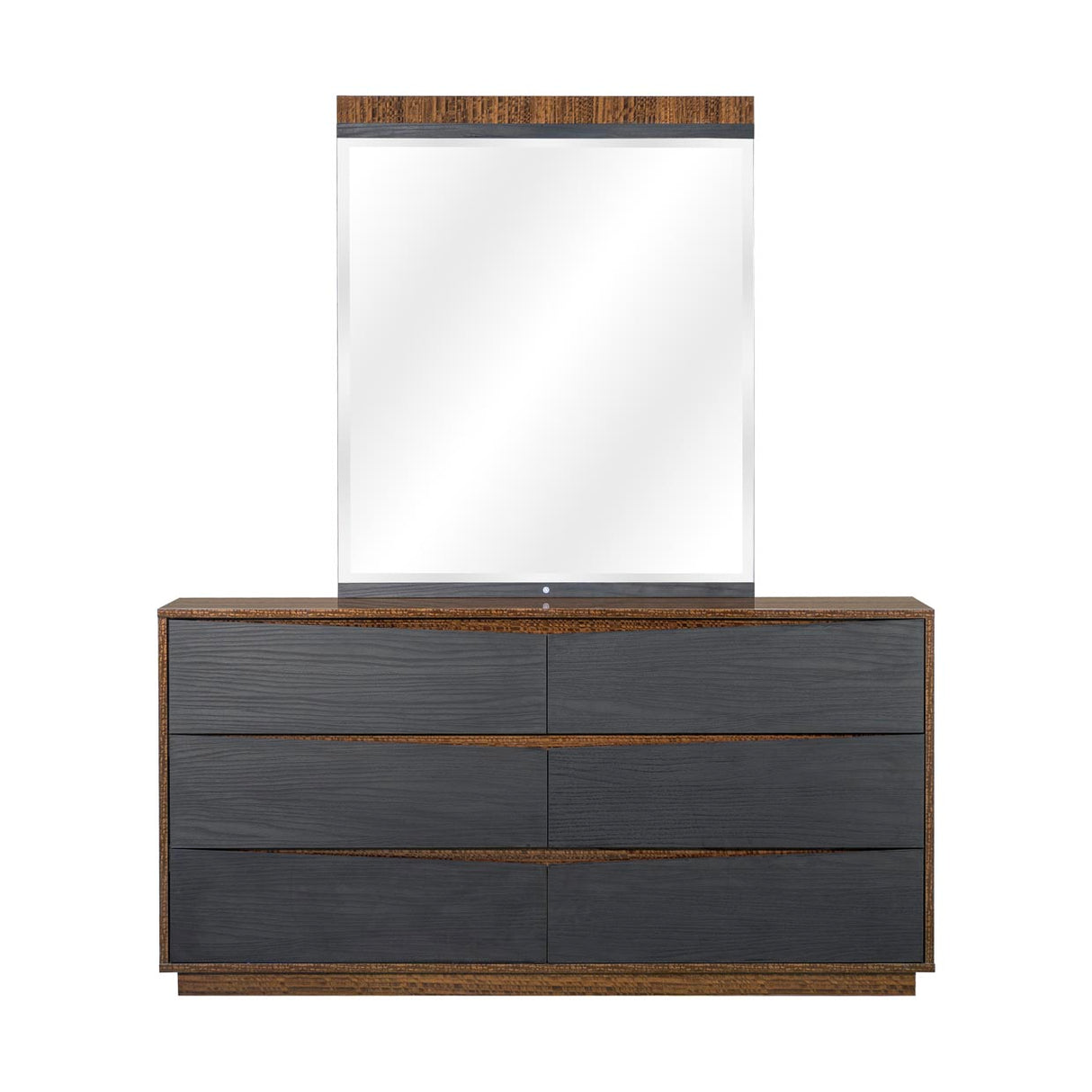 Kayner Charcoal Dresser With Mirror from Michael Amini - Luna Furniture