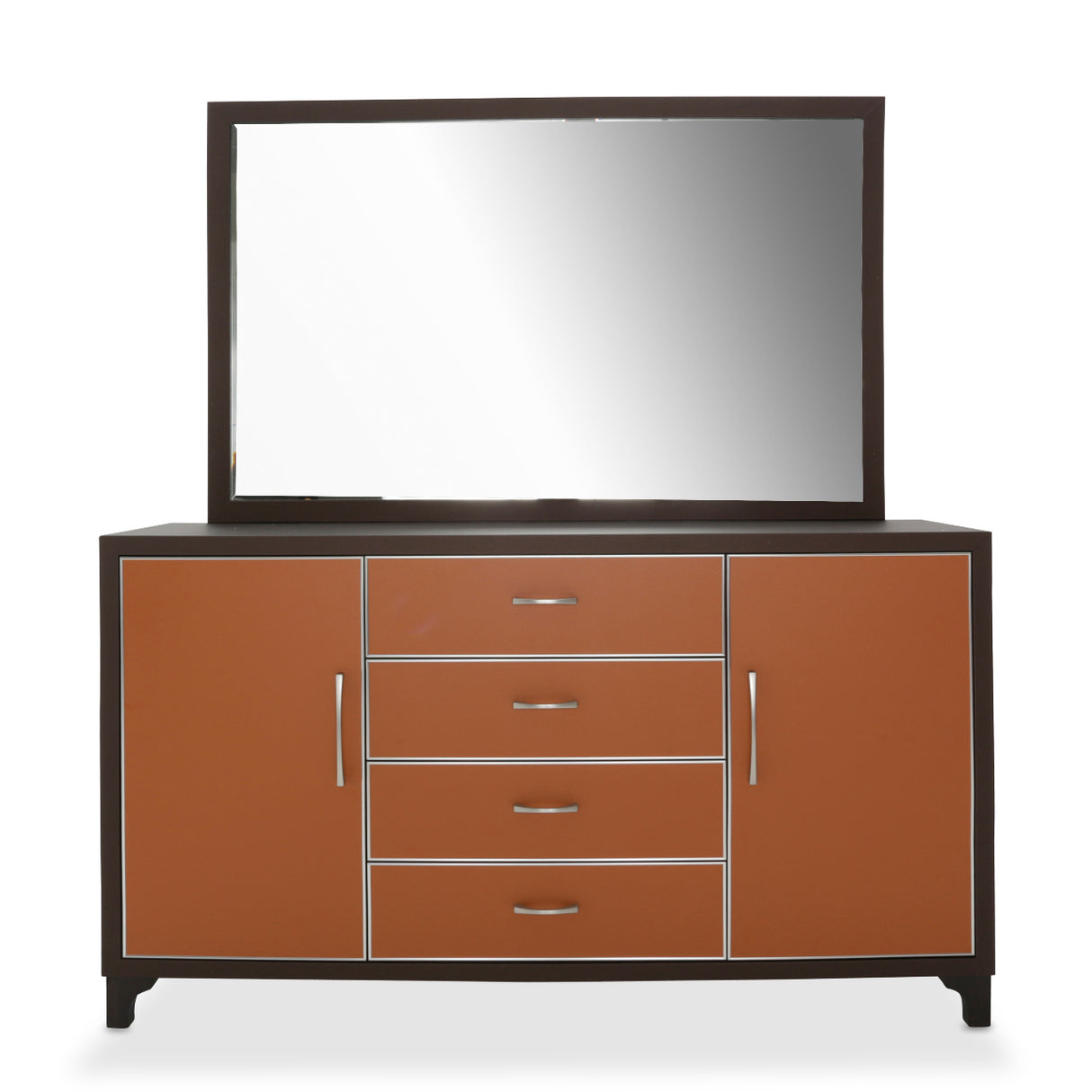 21 Cosmopolitan Orange Diablo Orange/umber Dresser With Mirror from Michael Amini - Luna Furniture