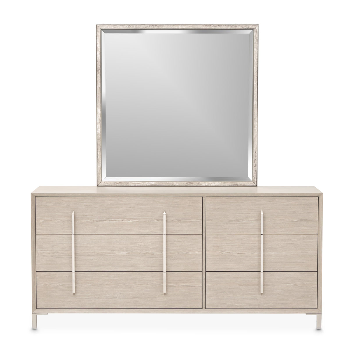 Lotus Bay Sand Large Dresser With Mirror from Michael Amini - Luna Furniture