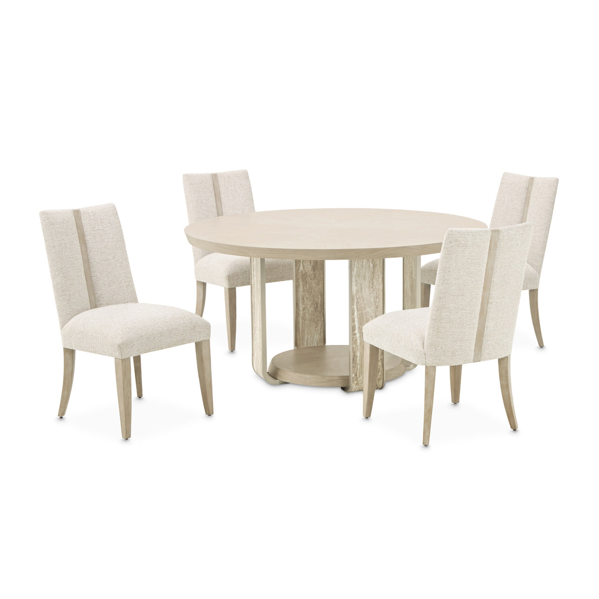 Lotus Bay Sand 60'' Round Dining Table from Michael Amini - Luna Furniture