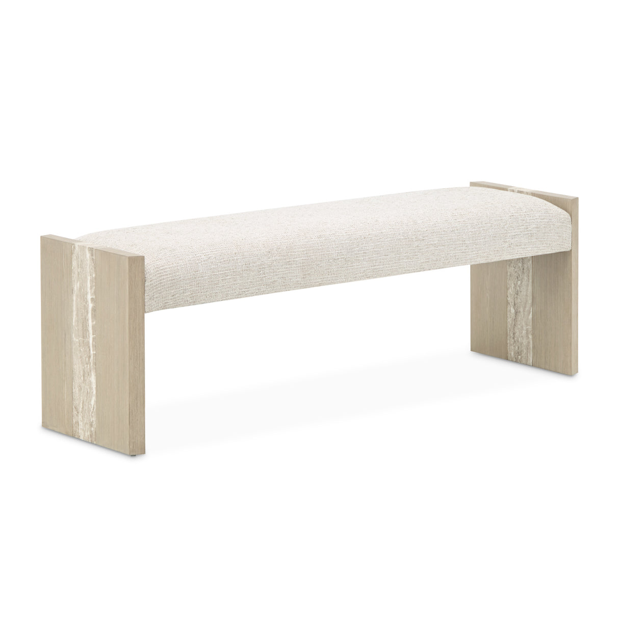 Lotus Bay Sand Accent Bench from Michael Amini - Luna Furniture