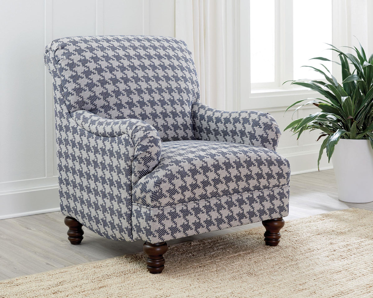 Glenn Blue Recessed Arms Accent Chair from Coaster - Luna Furniture