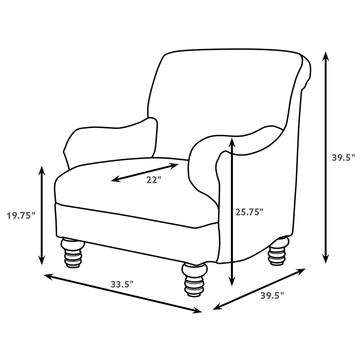 Glenn Gray Upholstered Accent Chair from Coaster - Luna Furniture