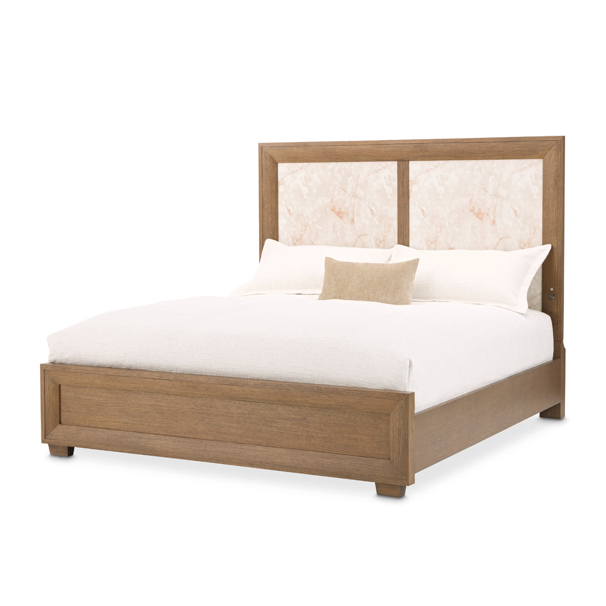 Portrait Sienna Brown California King Panel Bed with LED Lights