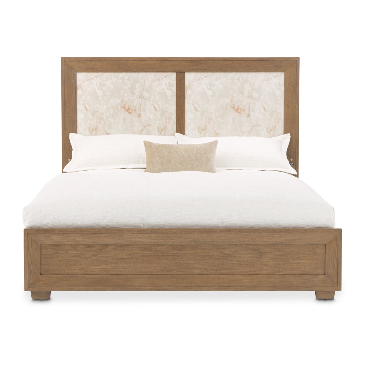 Portrait Sienna Brown Eastern King Panel Bed With Led Lights from Michael Amini - Luna Furniture