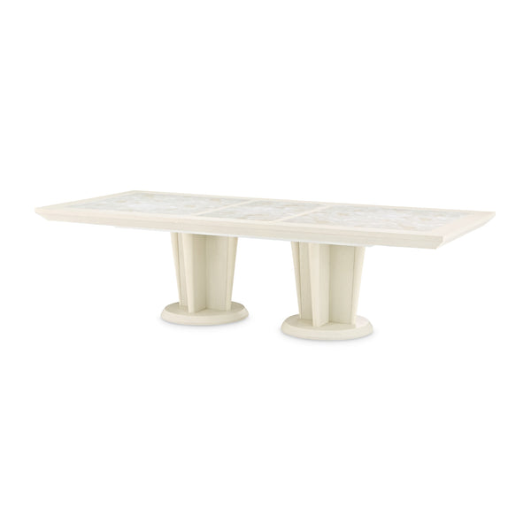 Portrait Alabaster White Rectangular Dining Table