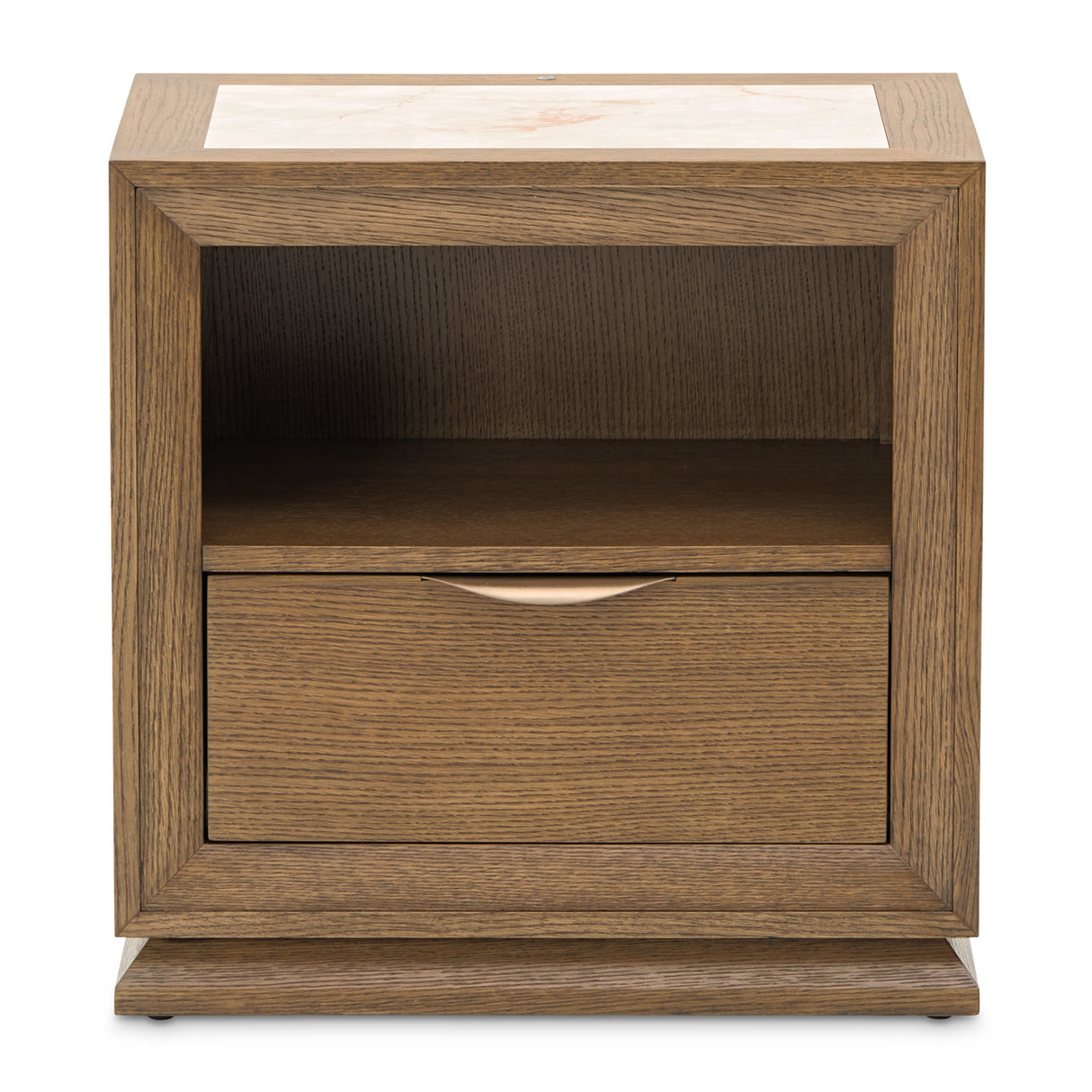 Portrait Sienna Brown 1-drawer Nightstand With Led Lights from Michael Amini - Luna Furniture