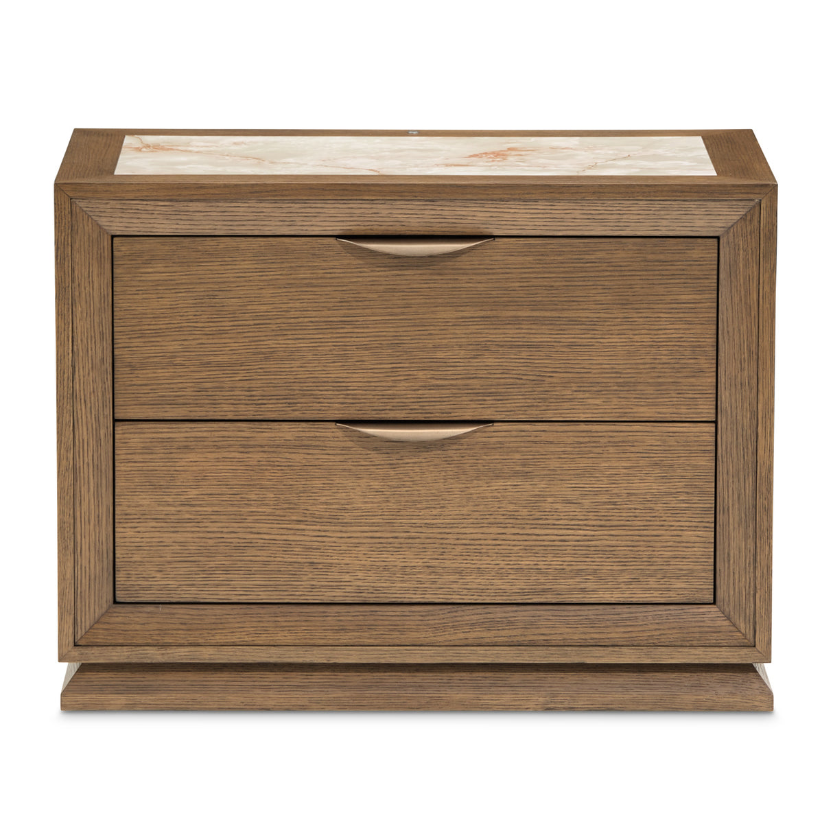 Portrait Sienna Brown 2-drawer Nightstand With Led Lights from Michael Amini - Luna Furniture