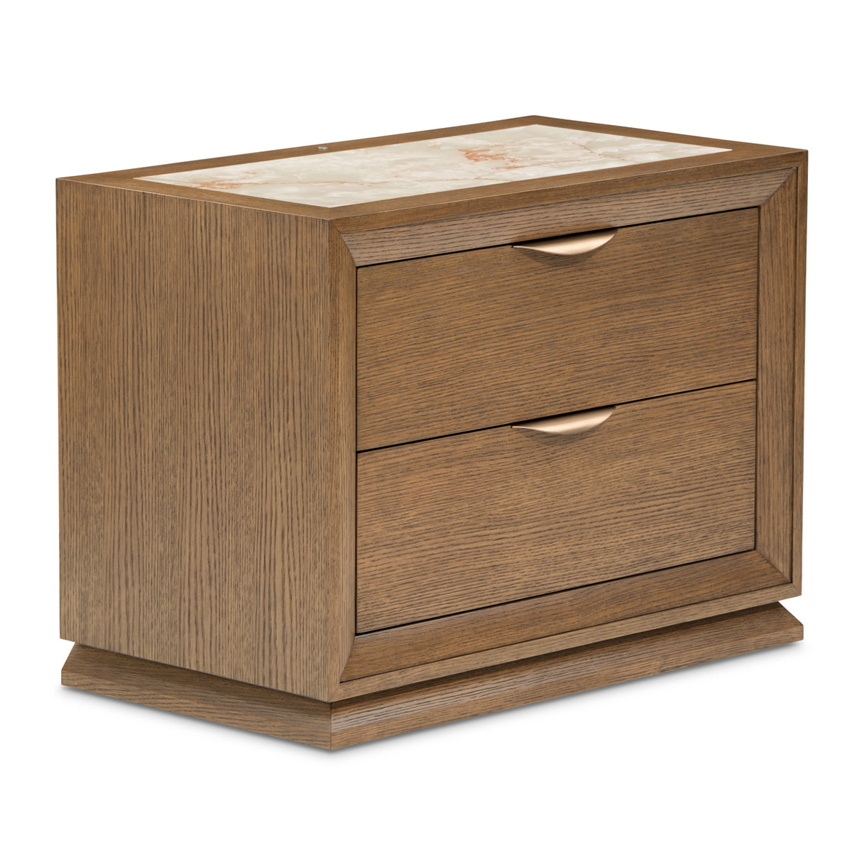 Portrait Sienna Brown 2-drawer Nightstand With Led Lights from Michael Amini - Luna Furniture