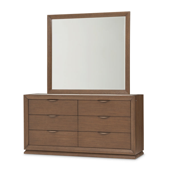 Portrait Sienna Brown Small Dresser with Mirror