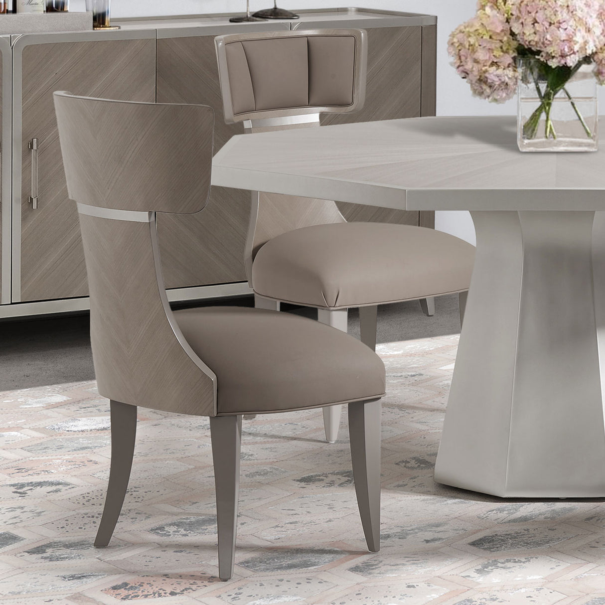 Lanterna Silver Mist Side Chair from Michael Amini - Luna Furniture