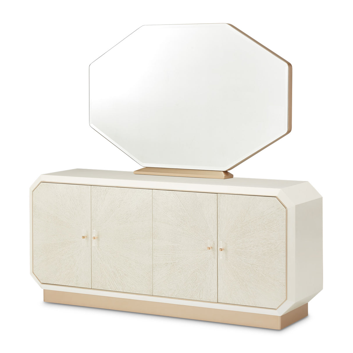 La Rachelle Medium Champagne Sideboard With Mirror from Michael Amini - Luna Furniture