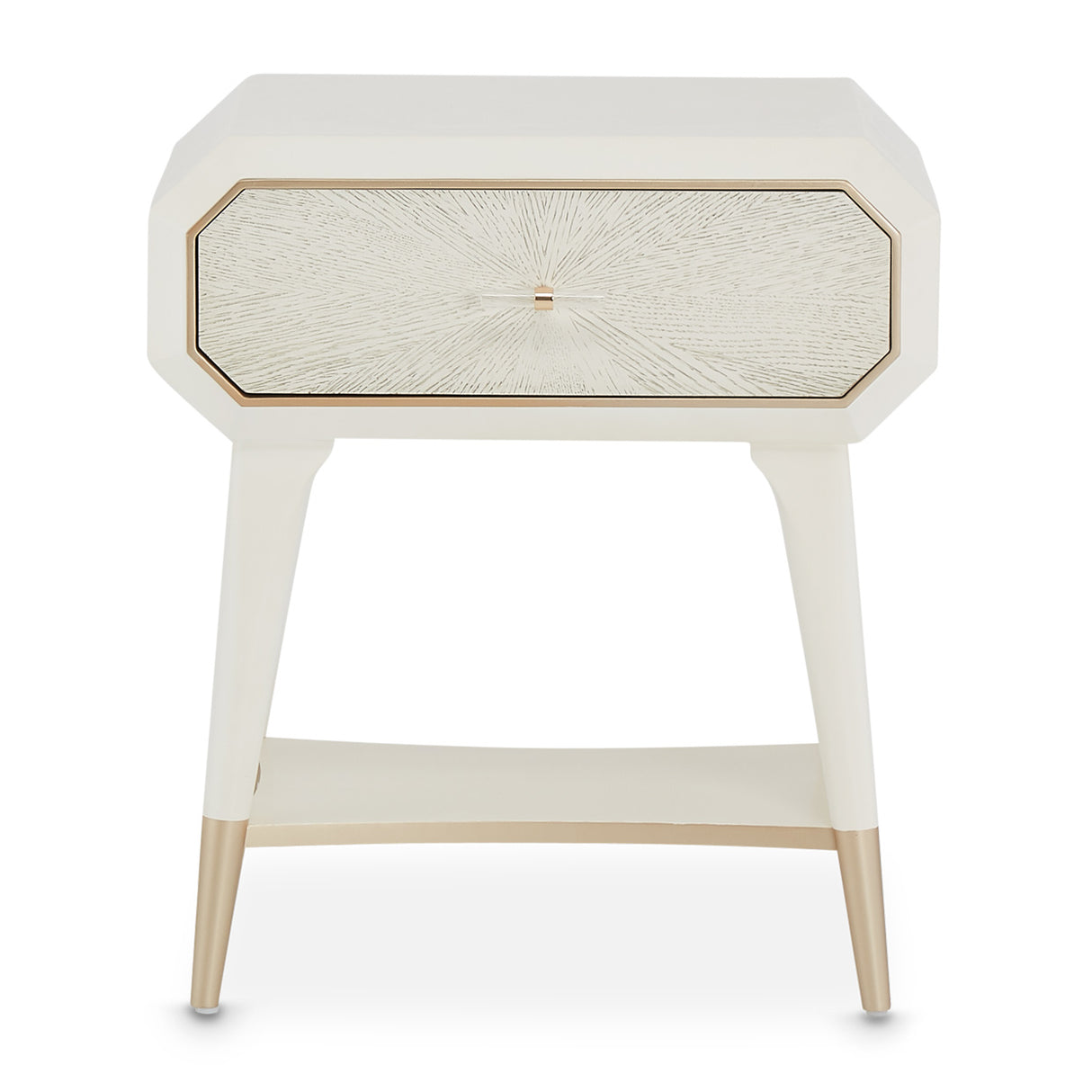 La Rachelle Medium Champagne 1-drawer Nightstand from Michael Amini - Luna Furniture