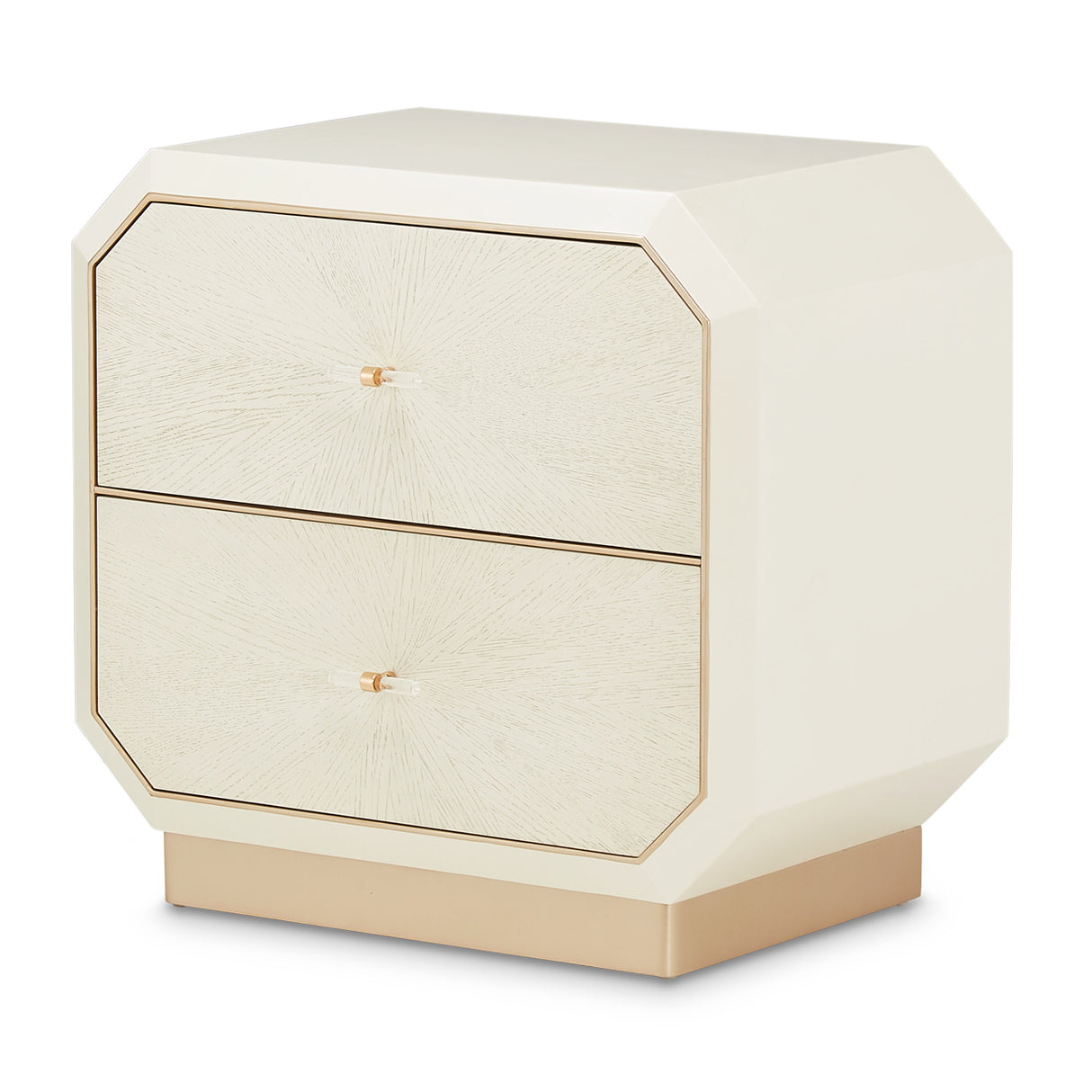 La Rachelle Medium Champagne 2-drawer Nightstand from Michael Amini - Luna Furniture