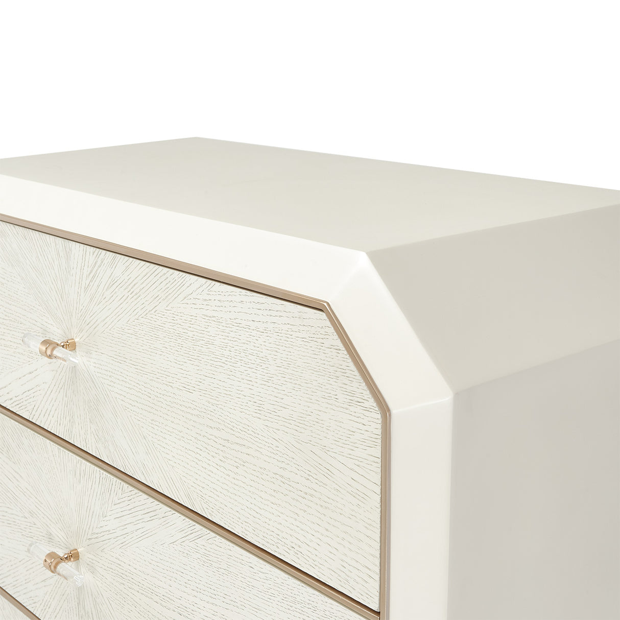 La Rachelle Medium Champagne 5-drawer Chest from Michael Amini - Luna Furniture